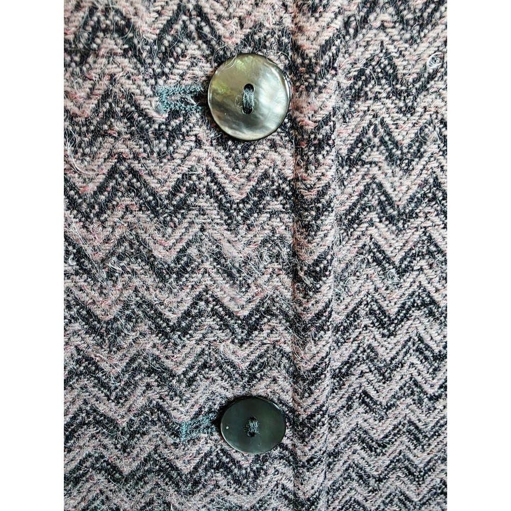 Jaeger 8 Vintage Women's Pink Chevron Blazer Jacket Great Britain Wool‎ Mohair - Picture 12 of 13